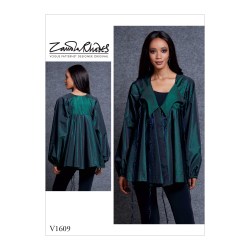 1609 VOGUE ZANDRA RHODES LOOSE SWING LAPEL BACK PLEAT JACKET PATTERN NEW 6-22 2 SZS choice 